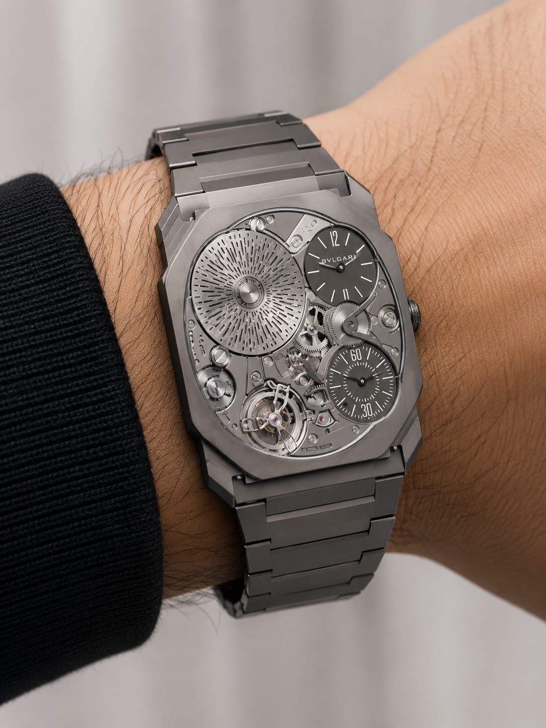 Premium Skeleton Dial Stainless Steel Men's Luxury Wrist Watch